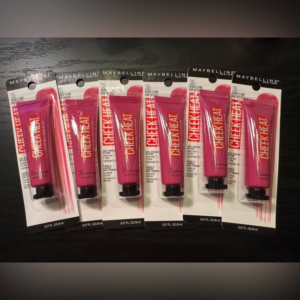 BUNDLE OF 6! Maybelline Cheek Heat Gel Cream Blush in Berry Flame
